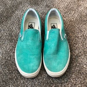 Vans Seafoam Green Slip Ons Size 8